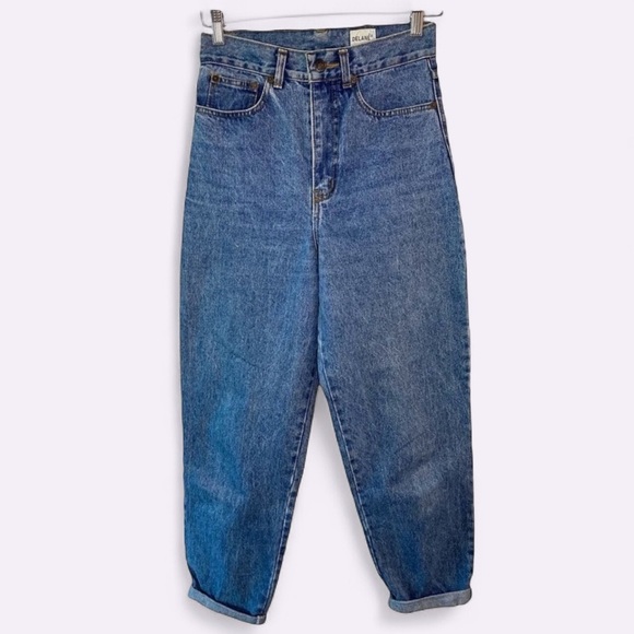 Vintage Denim - Delanè Vintage Straight Leg High Waist Jeans 100% Cotton